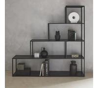 4-Shelf Industrial Bookshelf In Black Metal Black - Sweeek