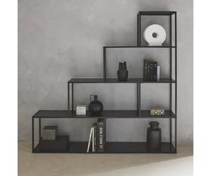 4-Shelf Industrial Bookshelf In Black Metal Black - Sweeek