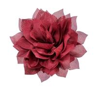 4" Shiny Silk Camellia Flower Brooch for Women Girls Charming Fabric Floral Flowers Brooches Hair Clip Pins Handmade Elegant Clothes Dress Accessories Jewelry, M, Metal, no gemstone