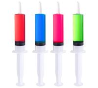 4 Shot Syringes 60ml with Lids, Reusable Single Shot Glasses for Jello, Wine, Gin, Vodka, Alcohol, Jelly & Cocktails 27cm / 10" - Perfect for Summer Parties, Halloween, Christmas & Birthday Party