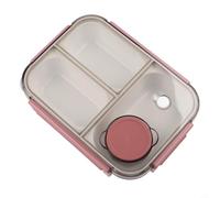 4-Side Lock Lunchbox 3 Compartments Spill for proof 4-Side Lock(Red)