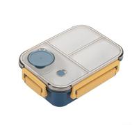 4-Side Lock Lunchbox 3 Compartments Spill-Proof(Yellow)