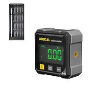 4 Side Magnetic Digital Angle Gauge with Laser, 2025 New Angle Gauge Tool, Rechargeable Protractor for Woodworking, Cube Digital Inclinometer with LED Screen, Electronic Level Box