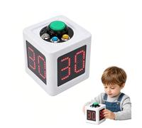 4-Sided Electronic Race Timer - Poker Countdown Stopwatch With 1.4" HD Screen, 5 Brightness Levels. Large Digits & 10M Long View Range For Chess & Board Games(White)