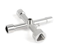 4-sided key 4-way multi-purpose control cabinet key with 5 sizes (7 mm, 10 mm, 12 mm, 13 mm, 18 mm), suitable for gas, water, electricity meters, control box, elevator, heating system, industrial