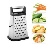 4 Sided Manual Cheese Grater Stainless Steel Vege Grater With Box Tray