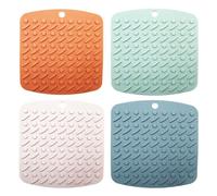 4 Silicone Heat-Insulating Placemats, Multifunctional, Colorful, Anti-Scalding & Anti-Slip, Pot Mats, Coasters & Dish Mats