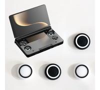4 Silicone Joystick Caps for AYN Thor, Anti-Slip Texture, Enhanced Grip, Colorful Mix & Match, Game Controller Accessory to Enhance Gaming Experience (circle in black and white)
