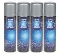 Urbn-Living Urbnliving 150Ml 4 Pcs Silver Decorative Lacquer Airbrush Bottle Festive Craft Metallic Colour Decor