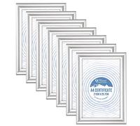 4 Silver Photo Frame With Glass Front - Certificate, Portrait, Landscape Wall Mountable or Tabletop Modern Picture Display for Art Wall Gallery Decor (Pack of 7)