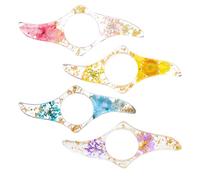 4 Simulation Dried Flower Book Supports, Thumb Ring Page Holders, Creative Reading Accessories, Book Fixing Supplies.