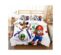 (4, Single-135x200cm) Super Mario Bedding Kids Single Double 3D Duvet Cover Set