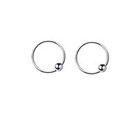 4 Size Fashion Simple Classic Round Hoop s 925 Sterling Silver Tiny Bead Circle For Women Jewelry(1.2cm)
