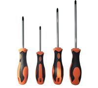 4 Size Phillips Screwdriver Set with Magnetic Tips, Soft Ergonomic Handle of Standard or Precision Phillips Screwdrivers, 5 x 75 mm/6 x 100 mm/6 x 125 mm/6 x 150 mm