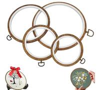 4 Sizes Embroidery Hoops Ring, Tambour Embroidery Frames Round Cross Stitch Hoop Crochet Circle Set for DIY Craft Handy Sewing, 3/4/4.7/6.1 Inch