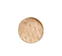 4 Sizes Hand-woven Bamboo Sieve Hand-painted Bamboo Raft Round Dustpan DIY Decorative Fruit Bread Basket for Home(22cm)