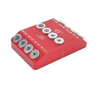 4 Sizes Pocket Hole Drill Guide Jig, Angled Drill Guide Jig for Woodworking, High Hardness Aluminum Alloy Jig with V and N Slots, 30 45 90 Degree Hole Jig for Precise (Red)