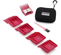 4 Sizes Professional Universal Animal Clipper Replacement Attachment Guard Guide Combs 1/8" 1/4" 3/8" 1/2" Compatible with Oster A5 Style Classic 76 Andis AG, BG Wahl KM Series Pet Clippers (Fuchsia)
