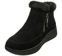 Skechers Women's Wilshire BLVD-Fresh Zip Ankle Boot, Black/Black, 4 UK
