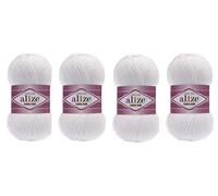 4 Skeins 55% Cotton 45% Acrylic Yarn Alize Cotton Gold Thread Crochet Hand Knitting Art Lot of 400 gr 1444 yds (55)
