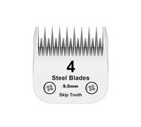4 Skip Tooth Blades Detachable Pet Dog Grooming Steel Blade, 3/8-Inch