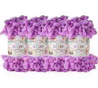 4 skn/Ball Alize Puffy Baby Big Loop Blanket Yarn 100% Micropolyester Soft Yarn 400gr 39.3 yds (378-Orchid)