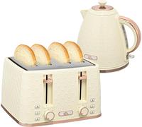 4 Slice Toaster and Kettle Set 1.7L Rapid Boil 7 Browning Levels BPA Free