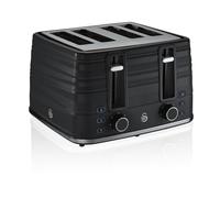 Swan ST31054BN 4-Slice Symphony Toaster, Black, Defrost, Cancel and Reheat Functions, Independent Browning Controls