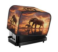 4 Slice Toaster Cover African Animal Elephant Sunset Small Appliance Toaster Dust Cover Kitchen Gifts