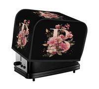 4 Slice Toaster Cover Botanical Floral Alphabet B Dust Cover for Bread Machine,Small Kitchen Appliance
