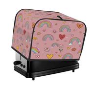 4 Slice Toaster Cover Cartoon Rainbow Heart
