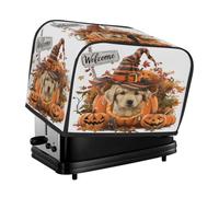4 Slice Toaster Cover Cartoon Thanksgiving Turkey Pumpkin Dust Cover for Bread Machine,Small Kitchen Appliance