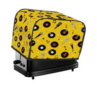 4 Slice Toaster Cover Classic Music Notes Records Dust Cover for Bread Machine,Small Kitchen Appliance