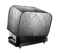 4 Slice Toaster Cover, Grey Tree Anti Fingerprint Small Kitchen Appliance Protector， Waterproof Dust-proof Bread Maker Cover