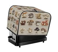 4 Slice Toaster Cover, Mushroom Including12 Anti Fingerprint Small Kitchen Appliance Protector, Waterproof Dust-proof Bread Maker Cover
