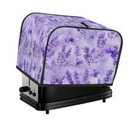 4 Slice Toaster Cover Romantic Lavender Flower Butterfly Dust Cover for Bread Machine,Small Kitchen Appliance