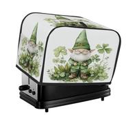 4 Slice Toaster Cover, St. Patrick's Day Green Old People Clover Anti Fingerprint Small Kitchen Appliance Protector， Waterproof Dust-proof Bread Maker Cover