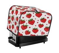 4 Slice Toaster Cover, Strawberry Heart Anti Fingerprint Small Kitchen Appliance Protector， Waterproof Dust-proof Bread Maker Cover