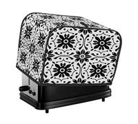 4 Slice Toaster Cover Tribal Floral White Black Small Appliance Toaster Dust Cover Kitchen Gifts