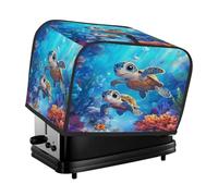 4 slice Toaster Cover, Waterproof Bread Maker Protective Baby Turtle Sea Small Appliance Cover for Dust and Fingerprint Protection