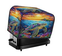 4 slice Toaster Cover, Waterproof Bread Maker Protective Colorful Sea Turtle Ocean Small Appliance Cover for Dust and Fingerprint Protection