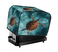 4 slice Toaster Cover, Waterproof Bread Maker Protective Sea Turtle Swims Over Ocean Reef Small Appliance Cover for Dust and Fingerprint Protection
