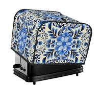 4 Slice Toaster Cover with Pocket Universal Size Toasters Dusts Covers Blue Folk Art Bread Machine Cover & Protection Bread Machine Protector Small Kitchen Appliance Covers