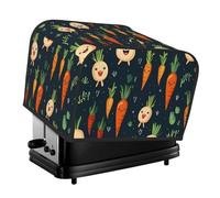 4 Slice Toaster Cover with Pocket Universal Size Toasters Dusts Covers Happy carrot Bread Machine Cover & Protection Bread Machine Protector Small Kitchen Appliance Covers