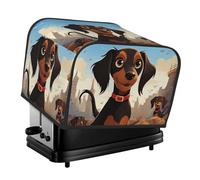 4 Slice Toaster Cover with Pocket Universal Size Toasters Dusts Covers I Love My Dog Dachshunds Bread Machine Cover & Protection Bread Machine Protector Small Kitchen Appliance Covers