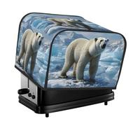 4 Slice Toaster Cover with Pocket Universal Size Toasters Dusts Covers Polar Bear Ice Bread Machine Cover & Protection Bread Machine Protector Small Kitchen Appliance Covers