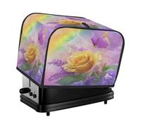 4 Slice Toaster Cover Yellow Rose Purple Flowers Rainbow Small Appliance Toaster Dust Cover Kitchen Gifts
