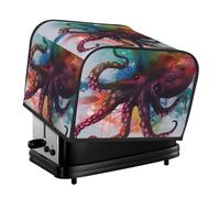 4 Slice Toaster Covers Quilted Bread Maker Cover Small Appliance Covers With Handle Abstract Colorful Octopus Toasters Dust Cover For Home Table Kitchen Decor