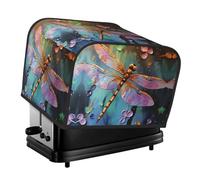 4 Slice Toaster Covers Quilted Bread Maker Cover With Handle Hand Painted Dragonfly Toasters Dust Cover For Home Table Kitchen Decor