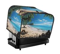 4 Slice Toaster Covers Quilted Bread Maker Cover With Handle Hawaiian Beach With Palm Trees Toasters Dust Cover For Home Table Kitchen Decor